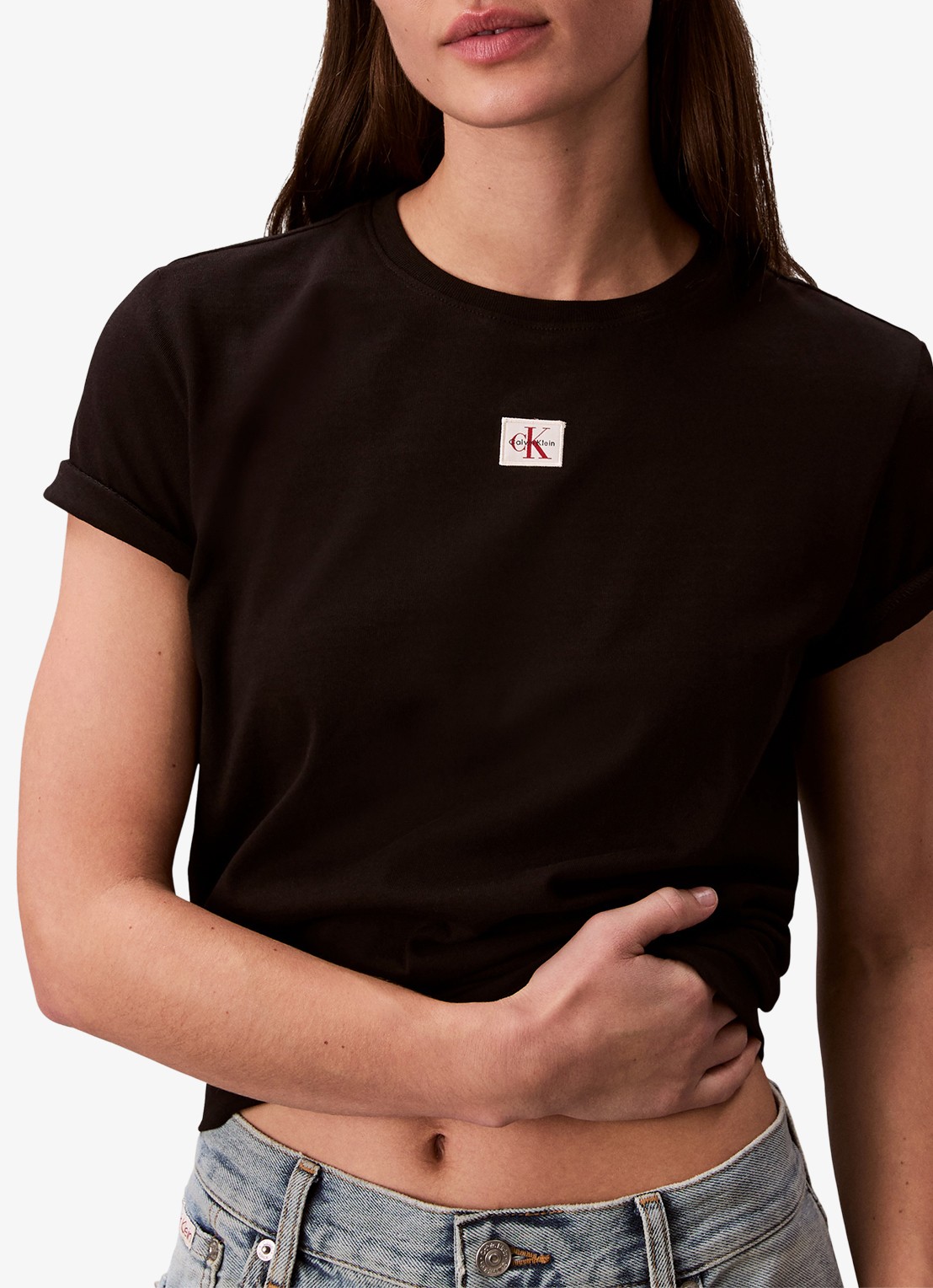 Calvin Klein T-shirt met logo - detail 2 zwart