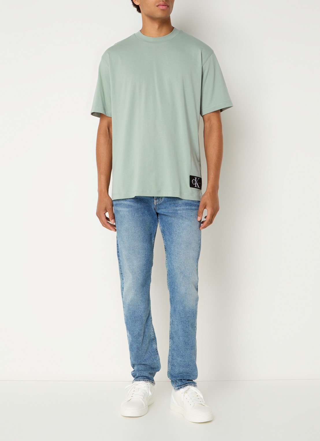 Calvin Klein T-shirt met logo - voorkant 4 mint