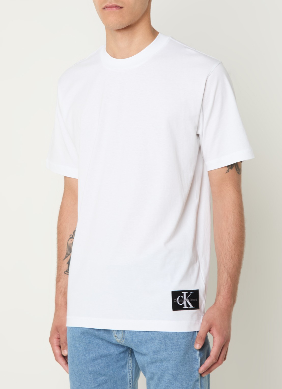 Calvin Klein T-shirt met logo - detail wit