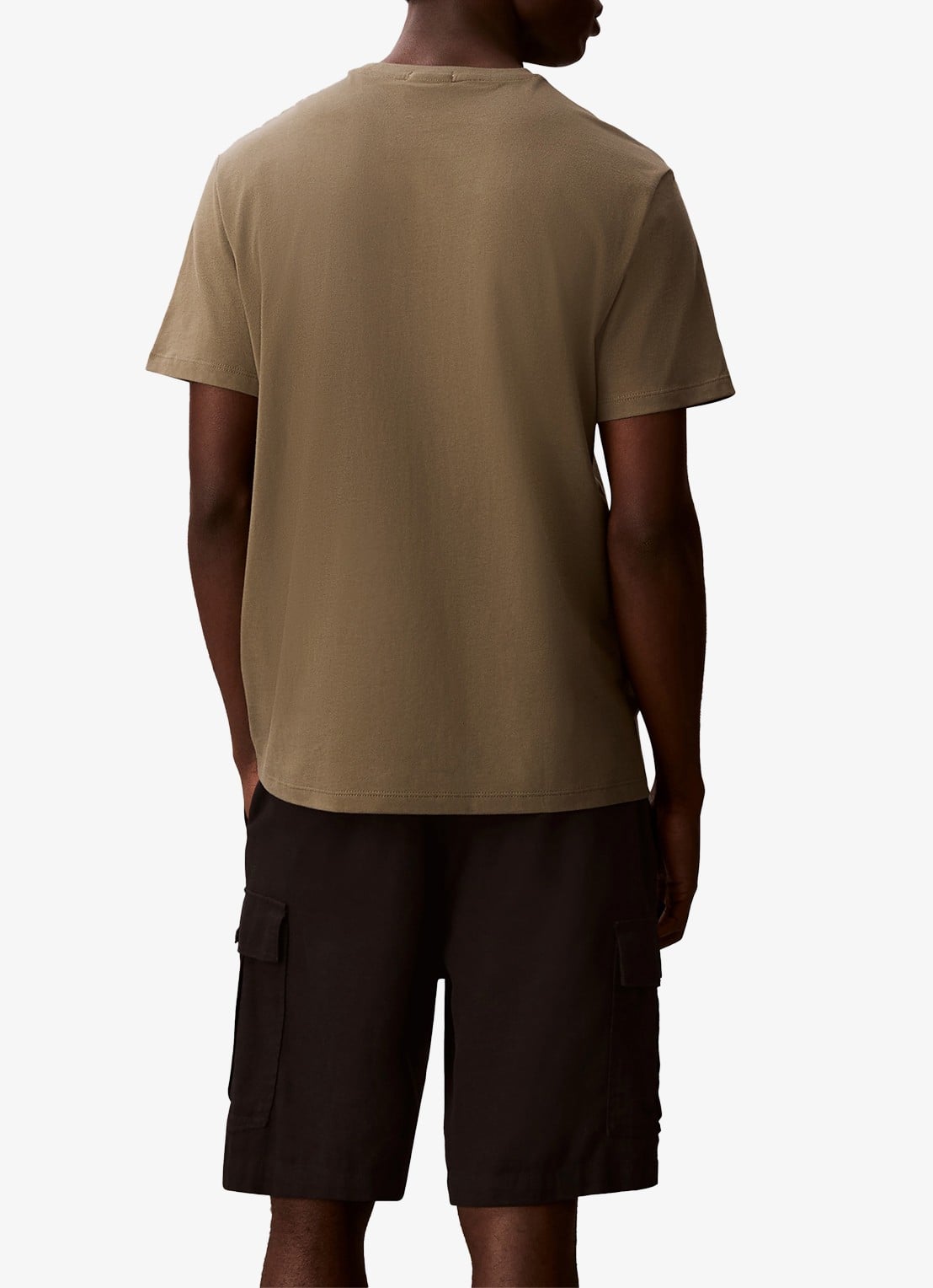 Calvin Klein T-shirt met logo - achterkant olijfgroen