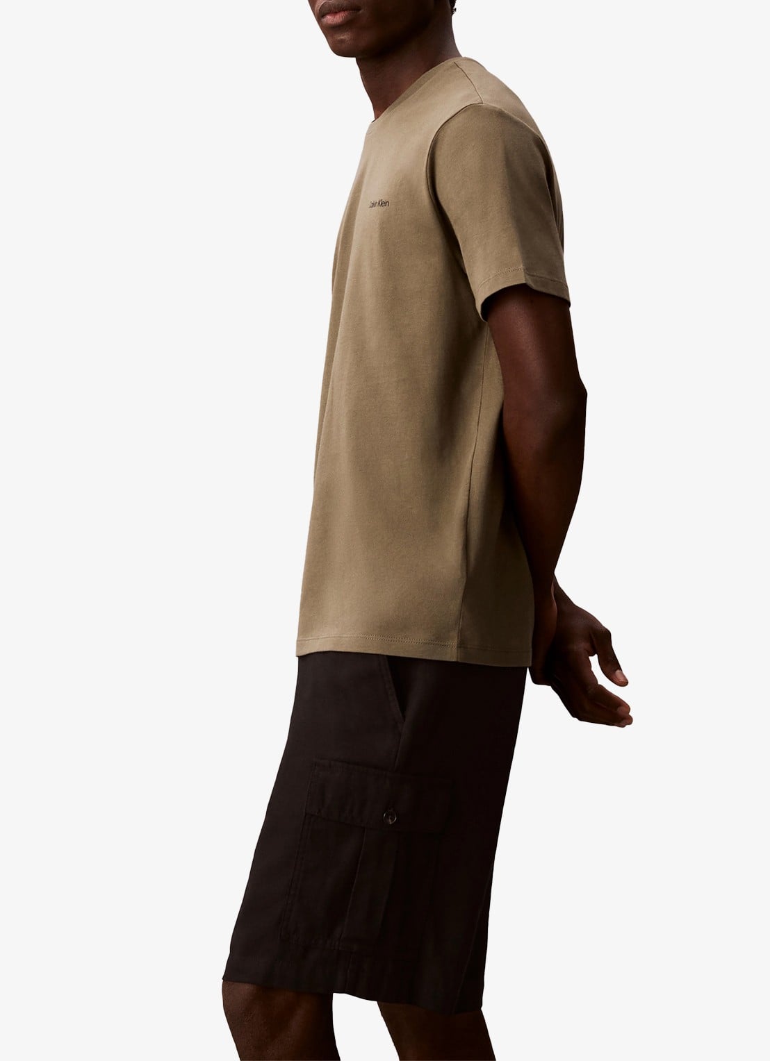 Calvin Klein T-shirt met logo - detail 3 olijfgroen