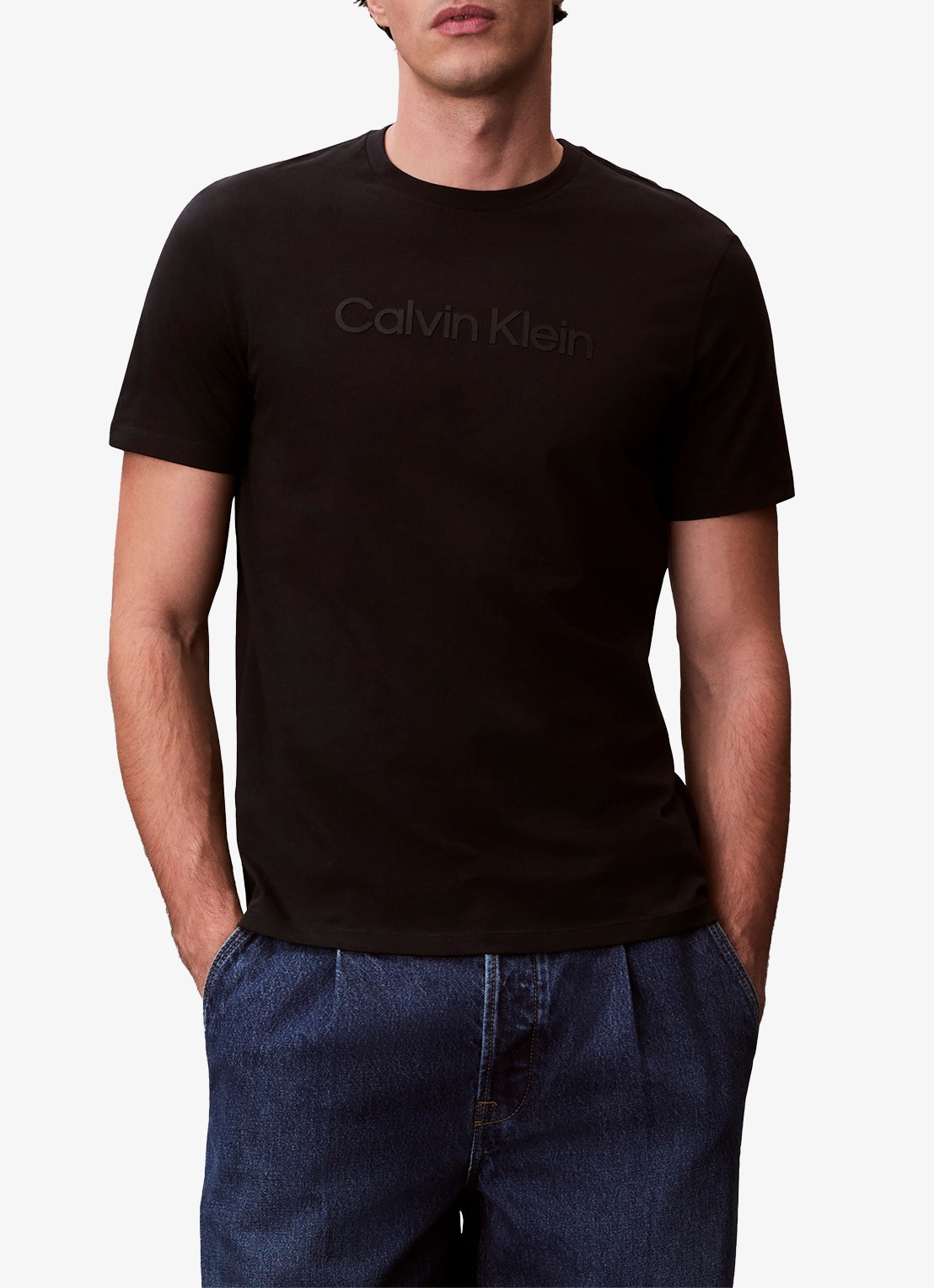 Calvin Klein T-shirt met logo - detail 4 zwart