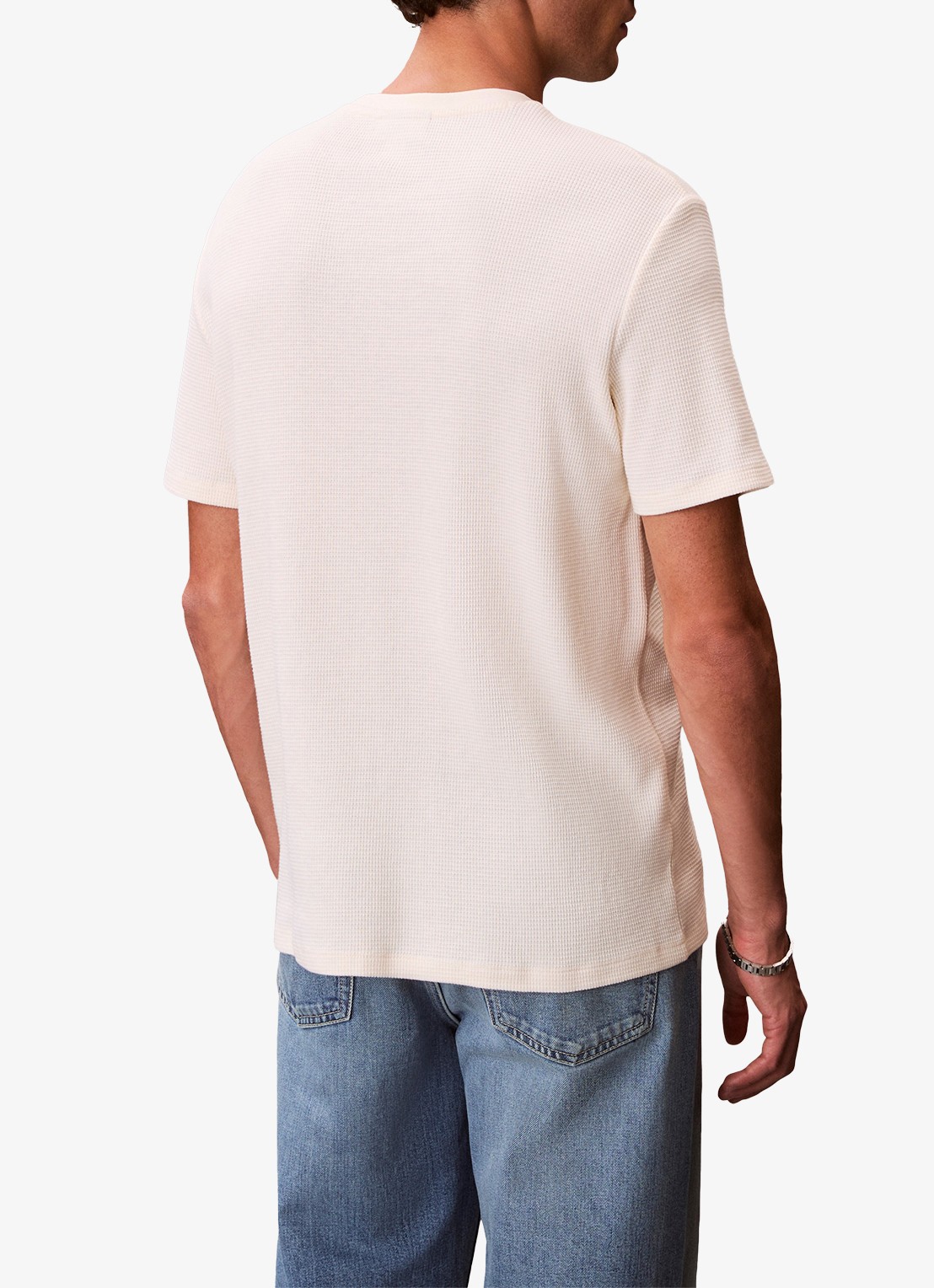 Calvin Klein T-shirt met logo - achterkant gebroken wit