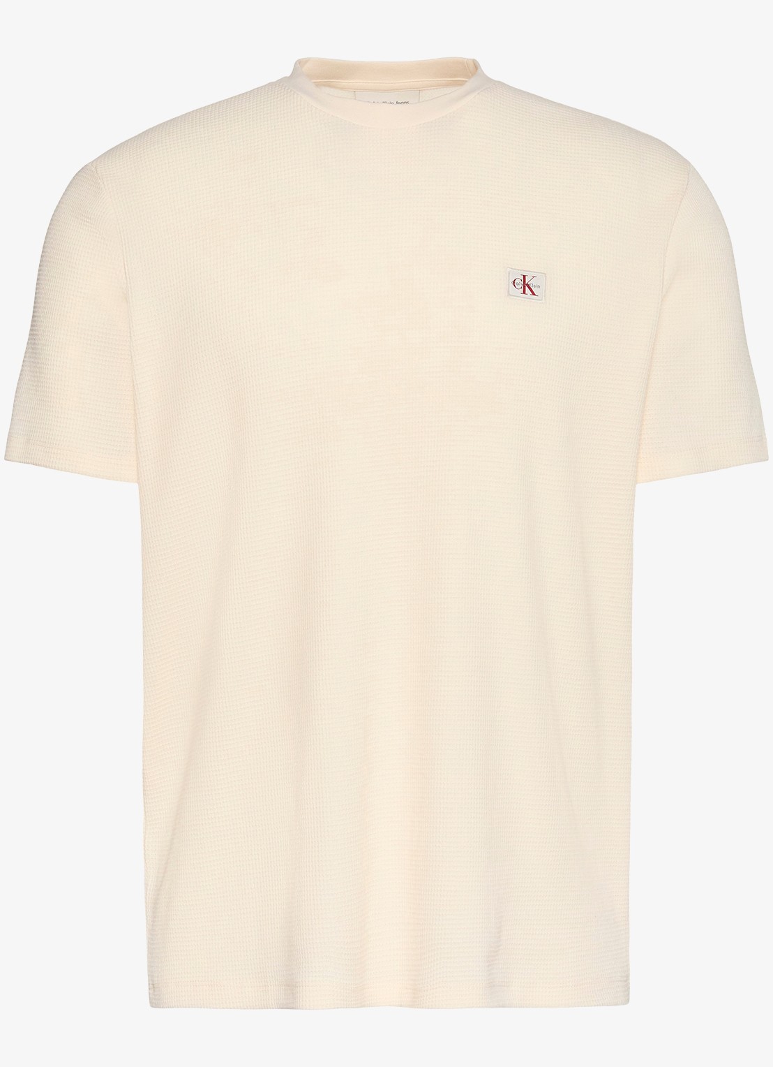 Calvin Klein T-shirt met logo - voorkant 4 gebroken wit