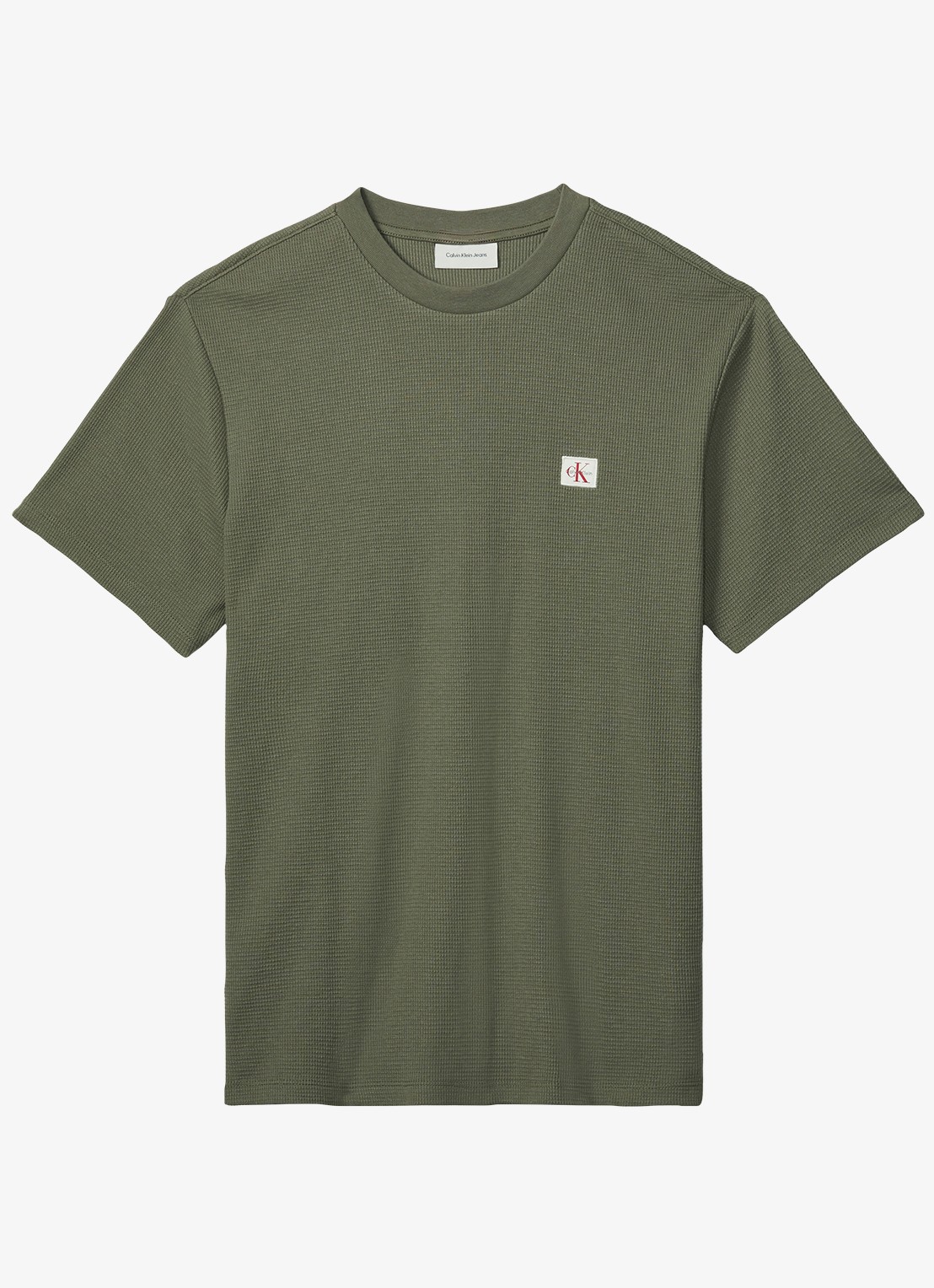 Calvin Klein T-shirt met logo - voorkant 2 olijfgroen