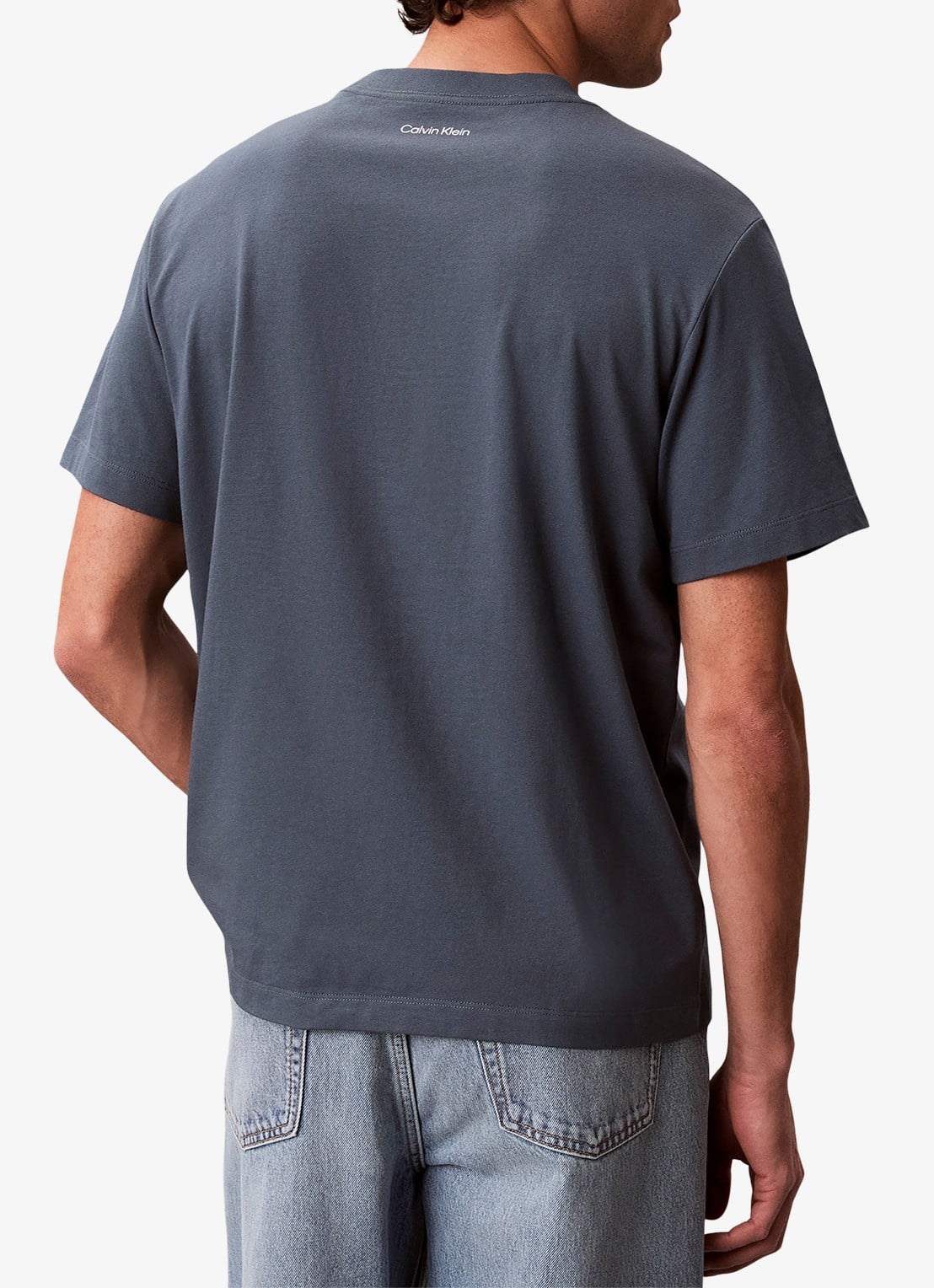 Calvin Klein T-shirt met logo - achterkant donkergroen