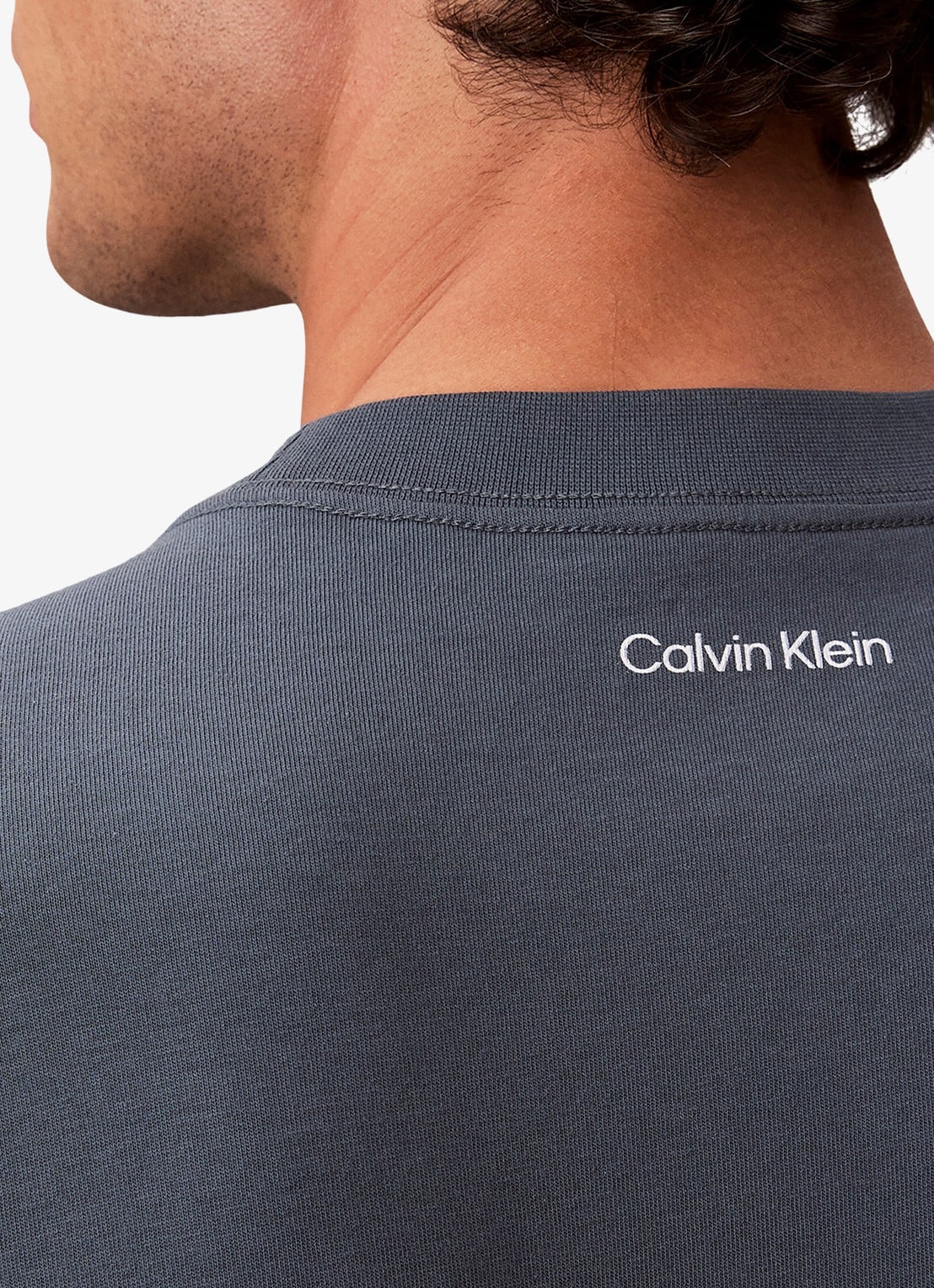 Calvin Klein T-shirt met logo - detail 3 donkergroen
