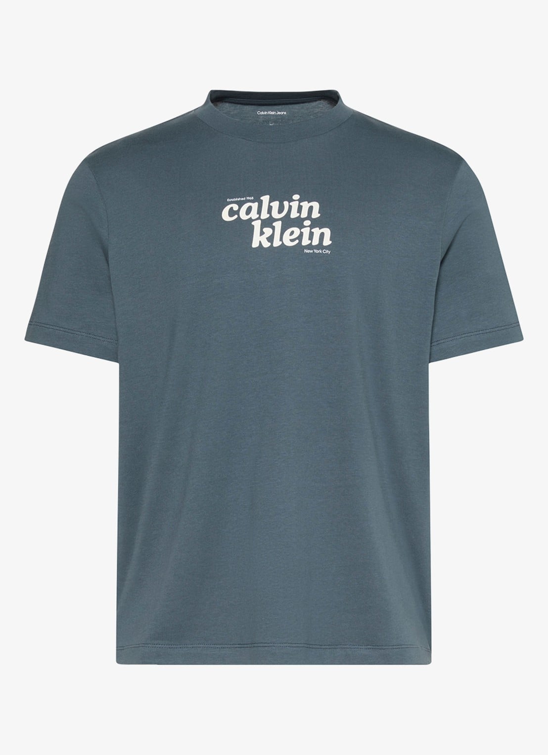 Calvin Klein T-shirt met logo - voorkant 5 donkergroen