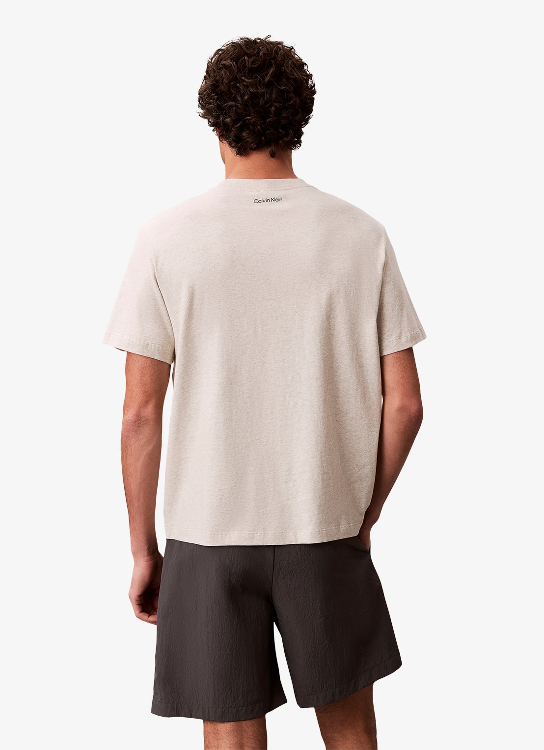 Calvin Klein T-shirt met logo - achterkant creme