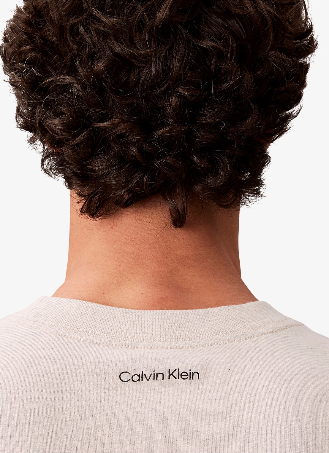 Calvin Klein T-shirt met logo - detail 5 creme