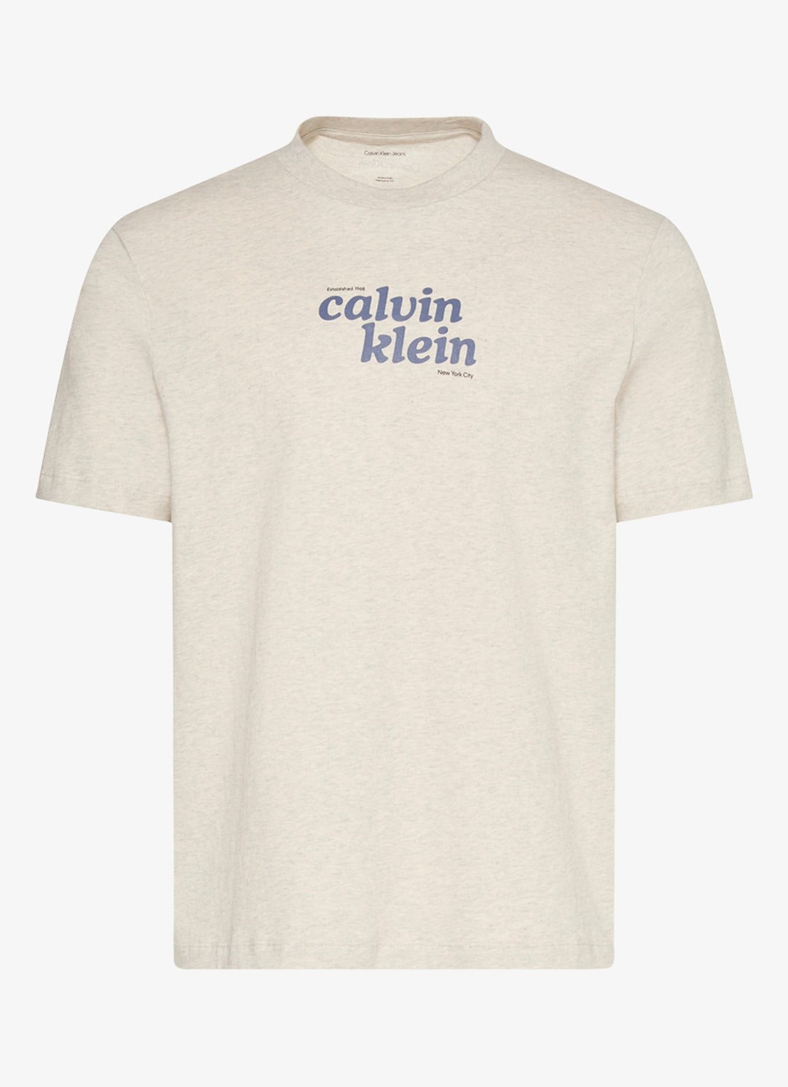 Calvin Klein T-shirt met logo - voorkant 2 creme