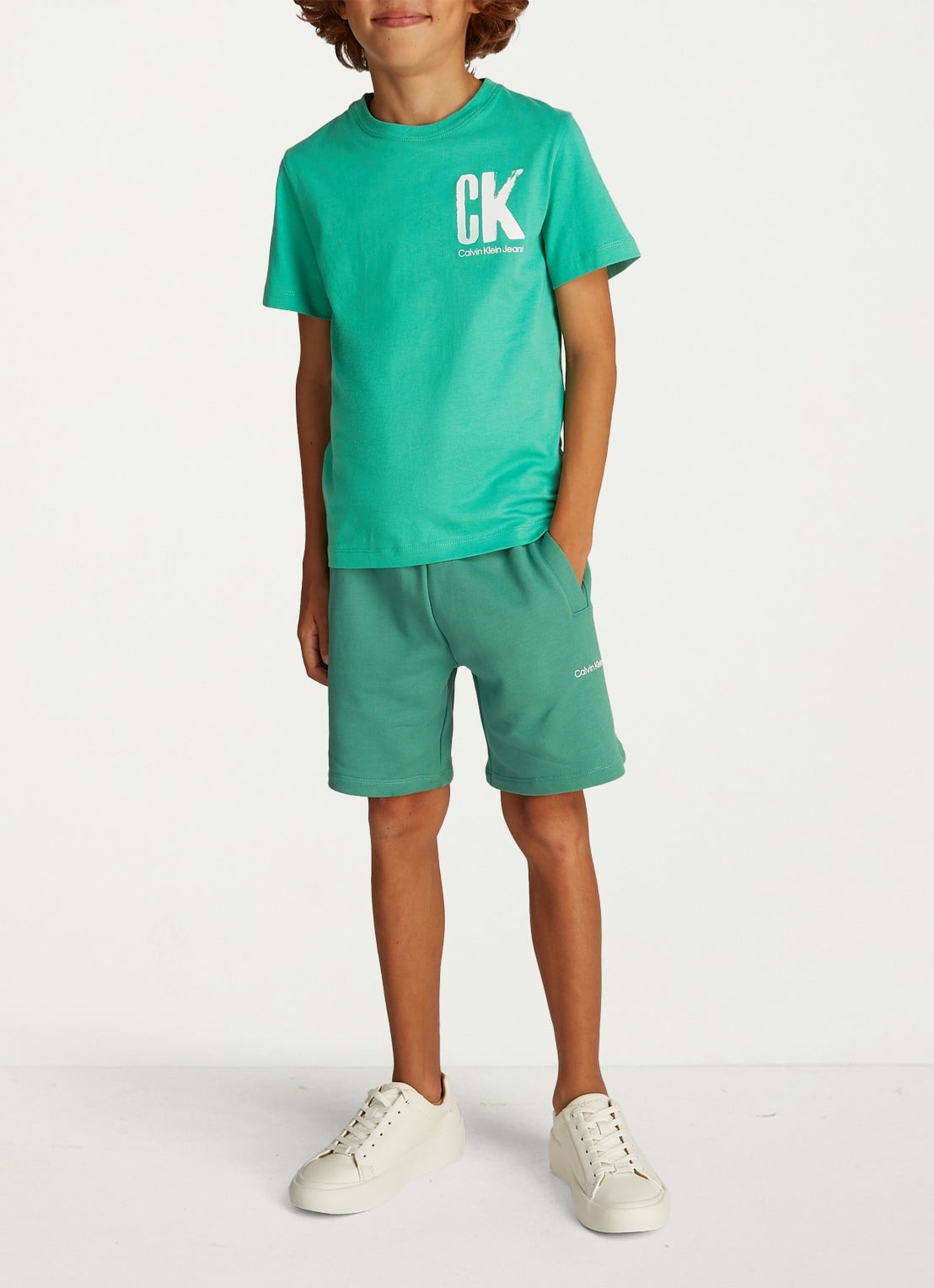 Calvin Klein T-shirt met logo - voorkant 4 groen