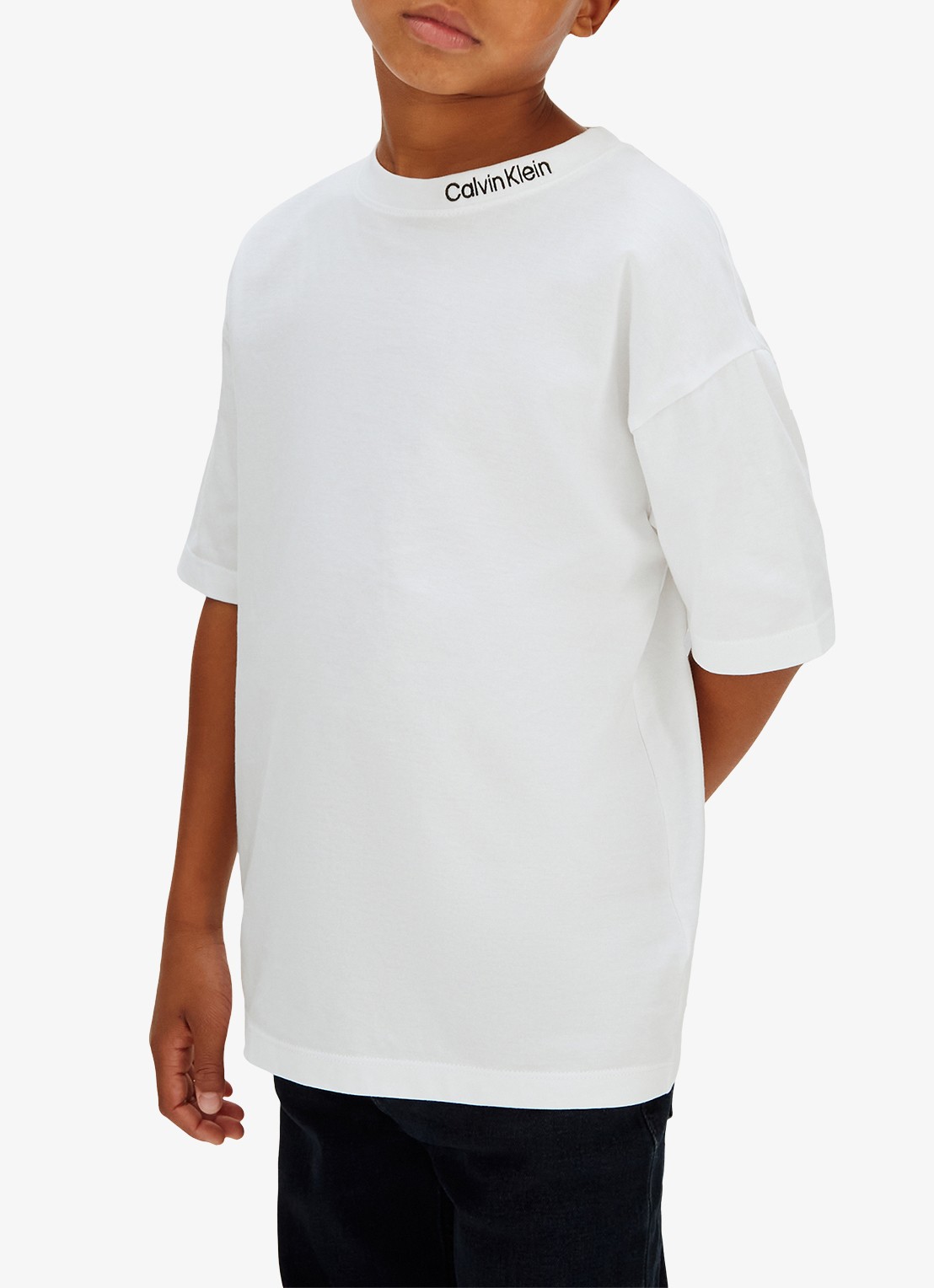 Calvin Klein T-shirt met logo - detail 3 wit