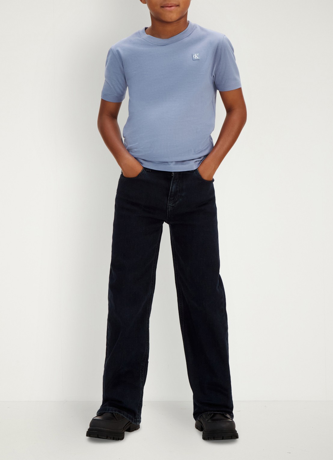 Calvin Klein T-shirt met logo - voorkant 3 blauwgrijs