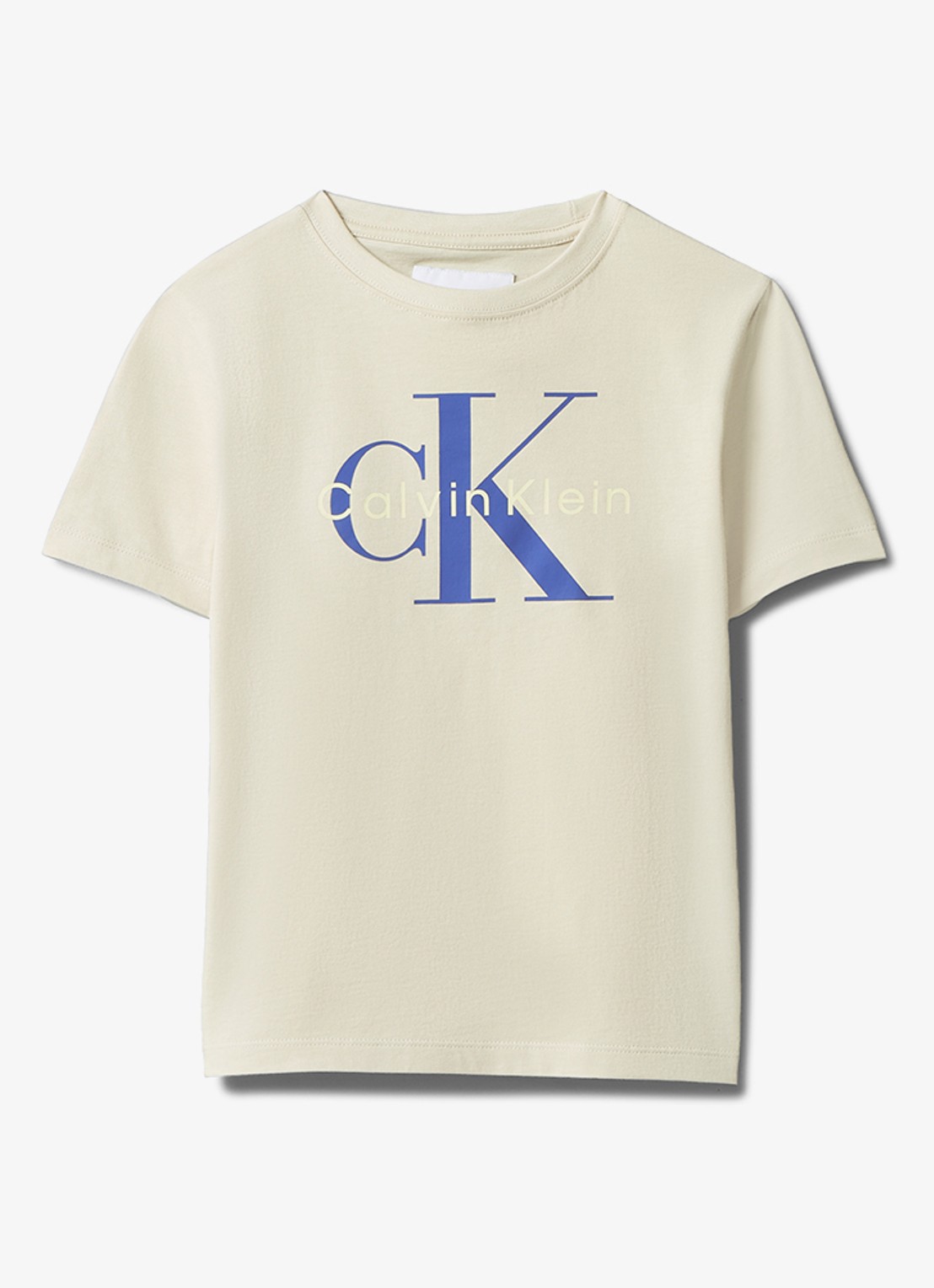 Calvin Klein T-shirt met logo - voorkant 2 beige