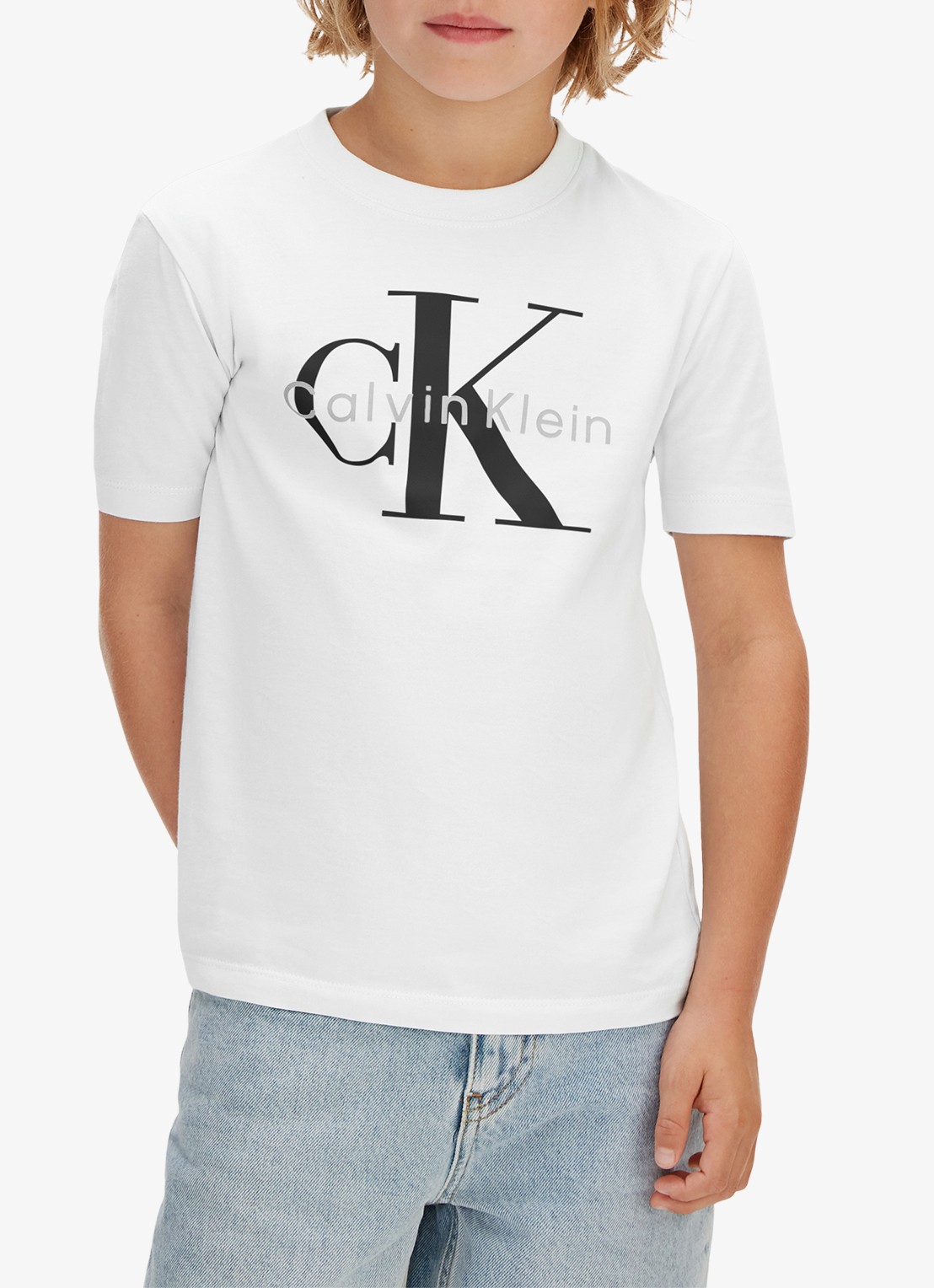 Calvin Klein T-shirt met logo - detail 4 wit