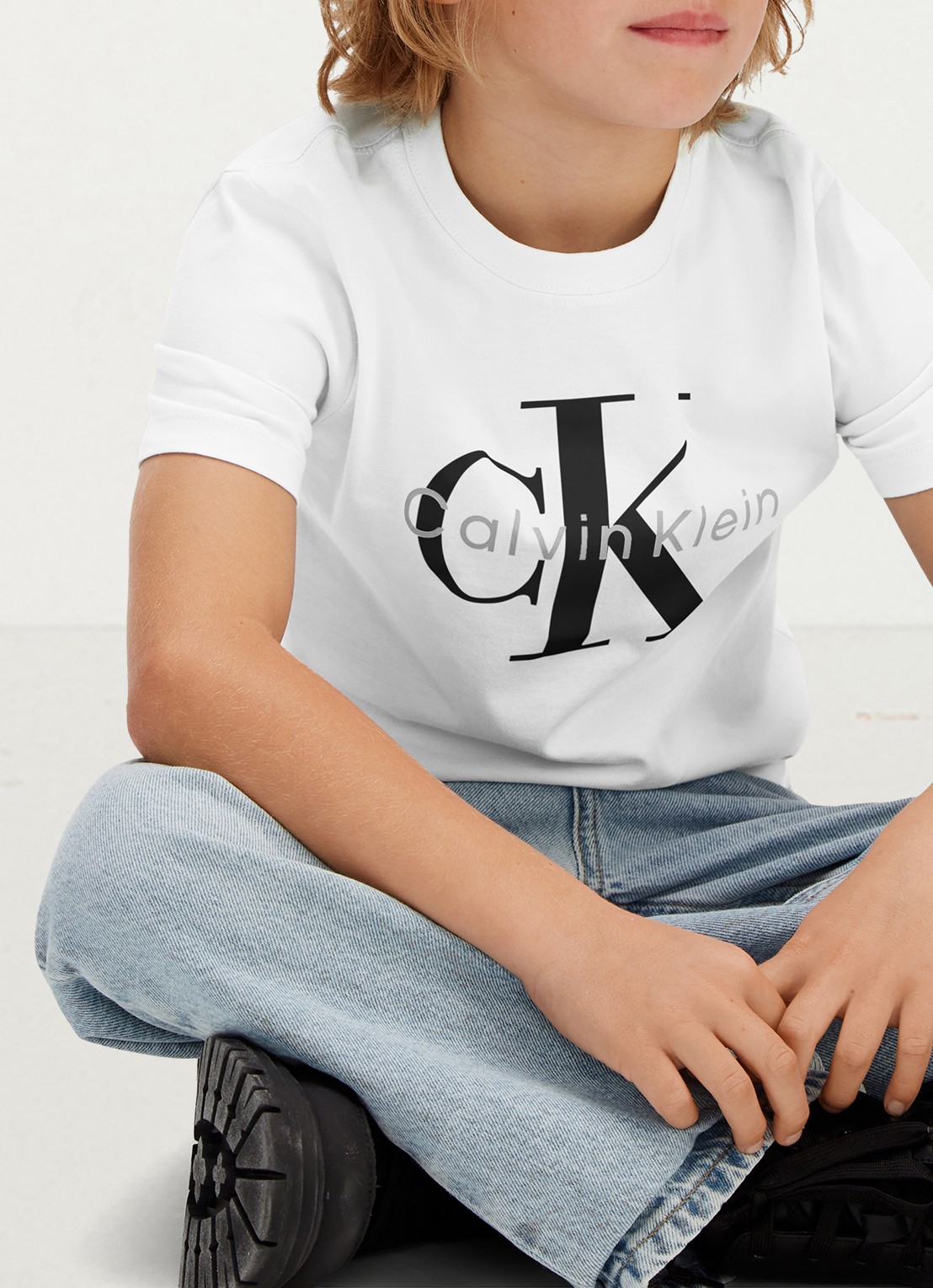 Calvin Klein T-shirt met logo - detail 5 wit