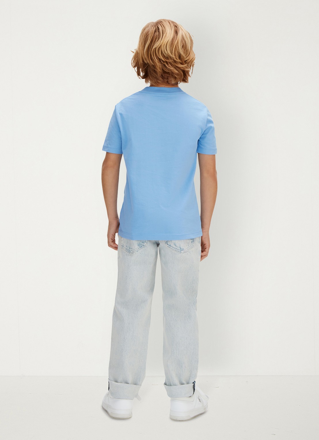 Calvin Klein T-shirt met logo - achterkant blauw