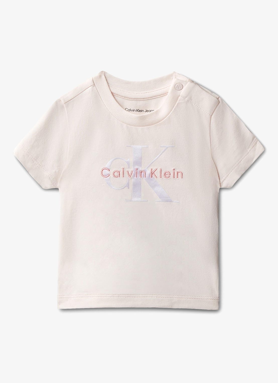 Calvin Klein T-shirt met logo - voorkant lichtroze