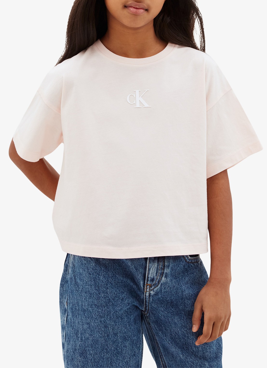 Calvin Klein T-shirt met logo - detail 4 lichtroze