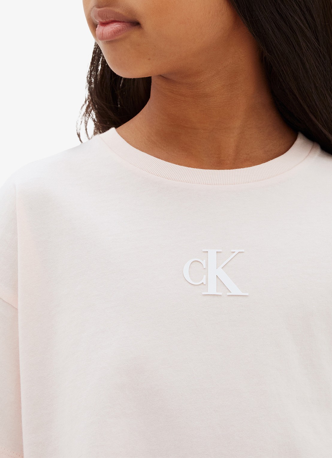 Calvin Klein T-shirt met logo - detail 5 lichtroze