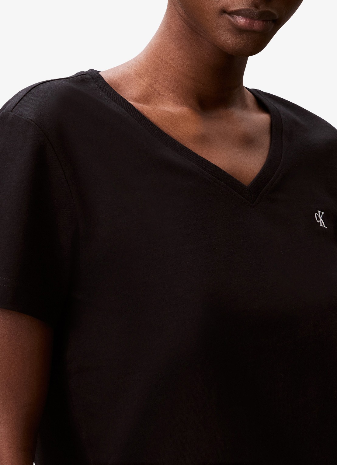 Calvin Klein T-shirt met logoborduring - detail 2 zwart