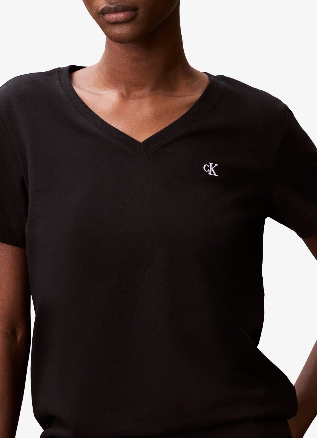 Calvin Klein T-shirt met logoborduring - detail 4 zwart