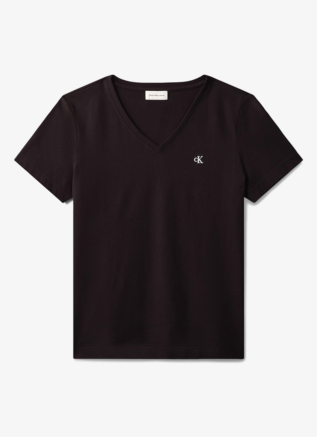 Calvin Klein T-shirt met logoborduring - voorkant 5 zwart