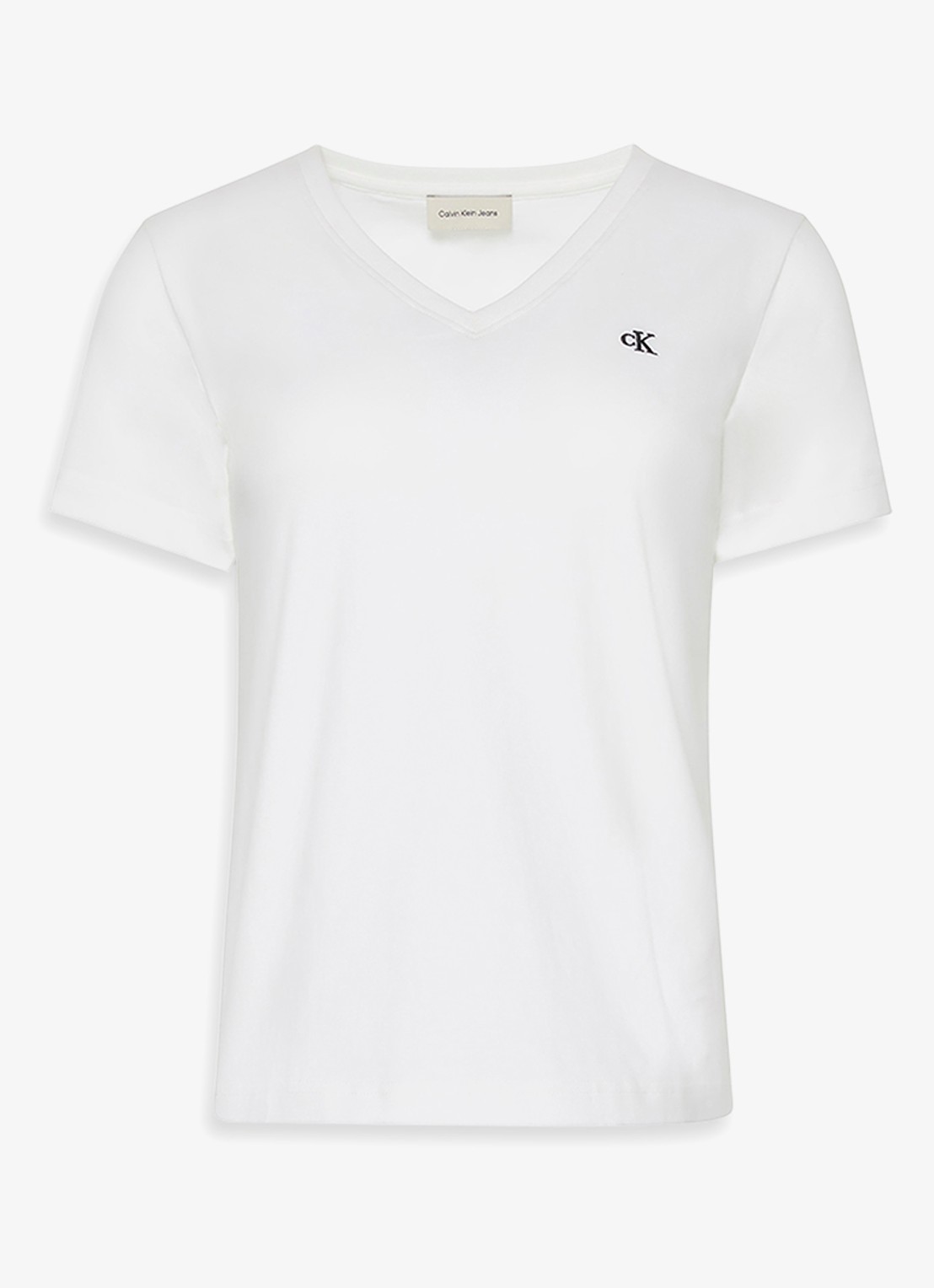 Calvin Klein T-shirt met logoborduring - voorkant 5 wit