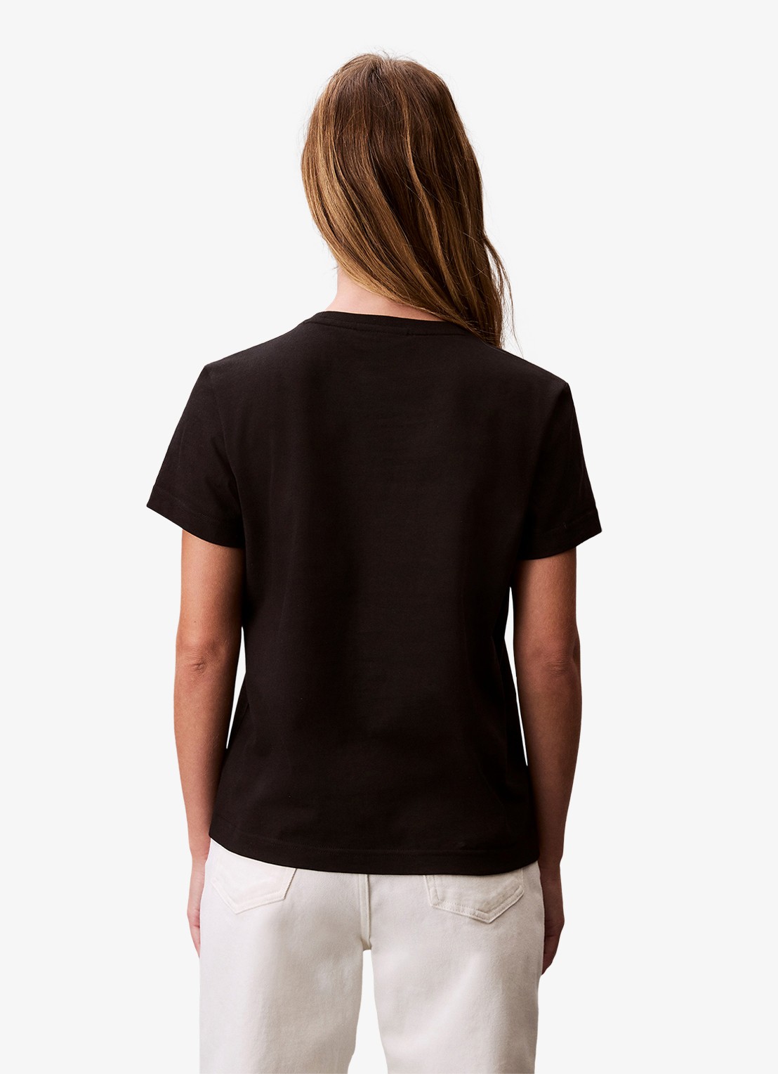 Calvin Klein T-shirt met logoborduring - achterkant 3 zwart