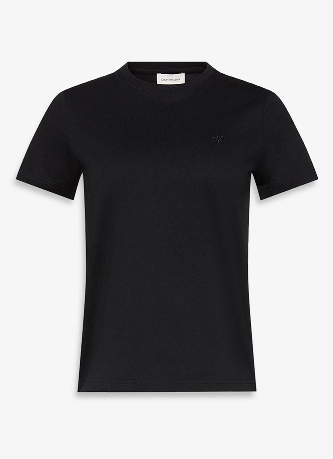 Calvin Klein T-shirt met logoborduring - voorkant zwart