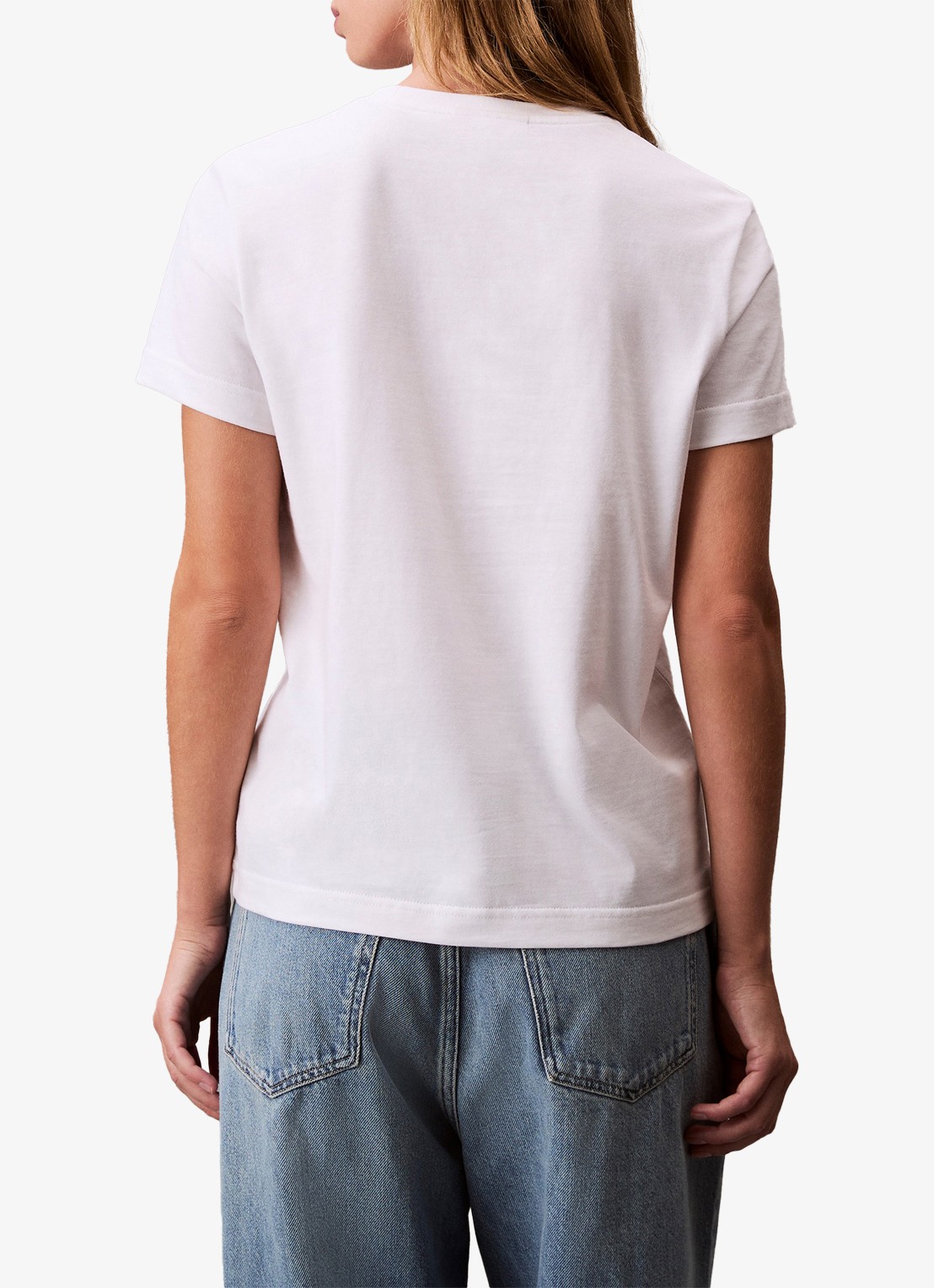 Calvin Klein T-shirt met logoborduring - achterkant 3 wit