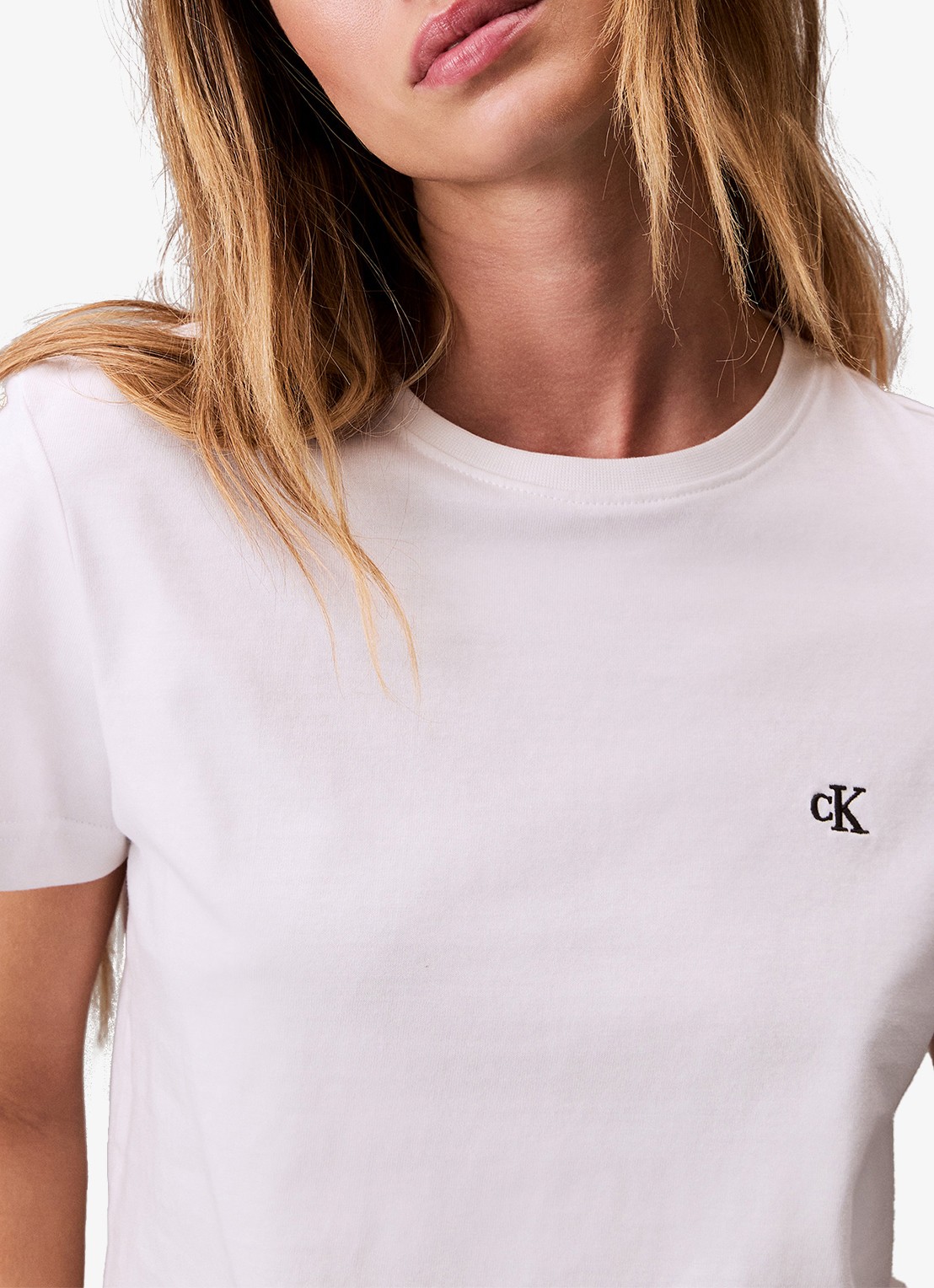 Calvin Klein T-shirt met logoborduring - detail 5 wit