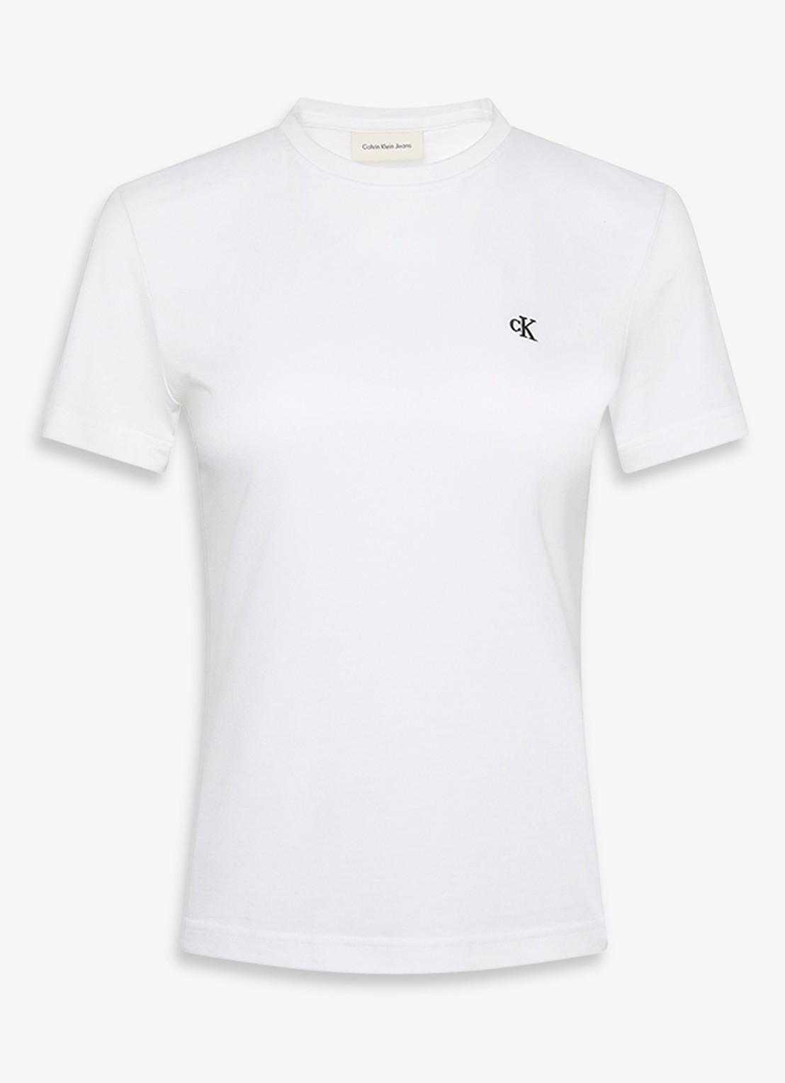 Calvin Klein T-shirt met logoborduring - voorkant wit