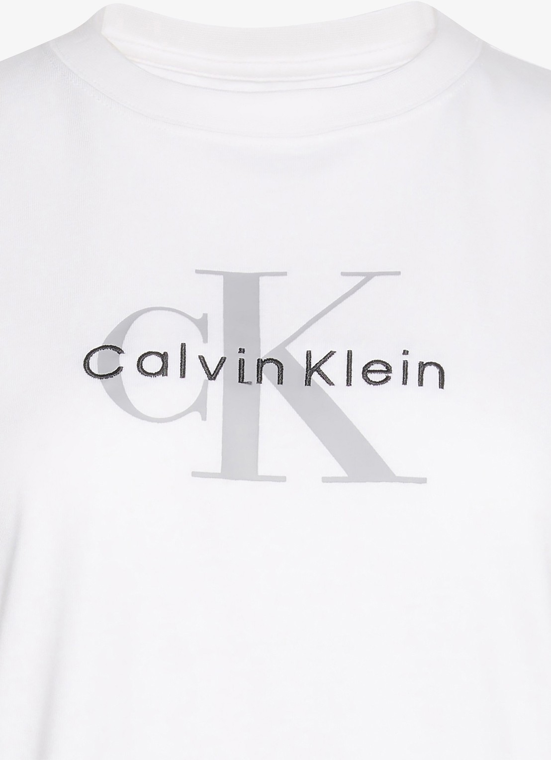 Calvin Klein T-shirt met logoborduring - detail 6 wit