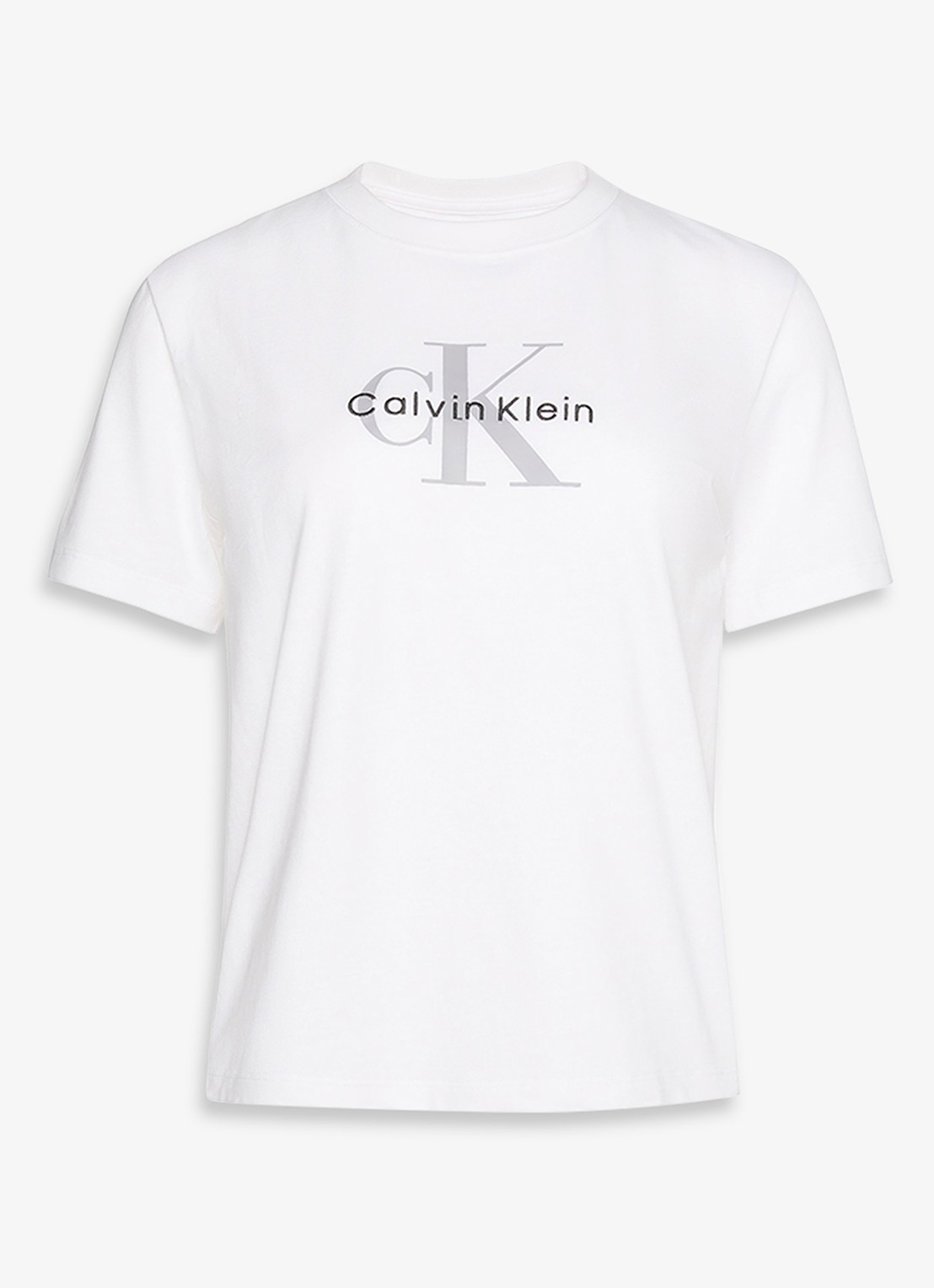 Calvin Klein T-shirt met logoborduring - voorkant 7 wit
