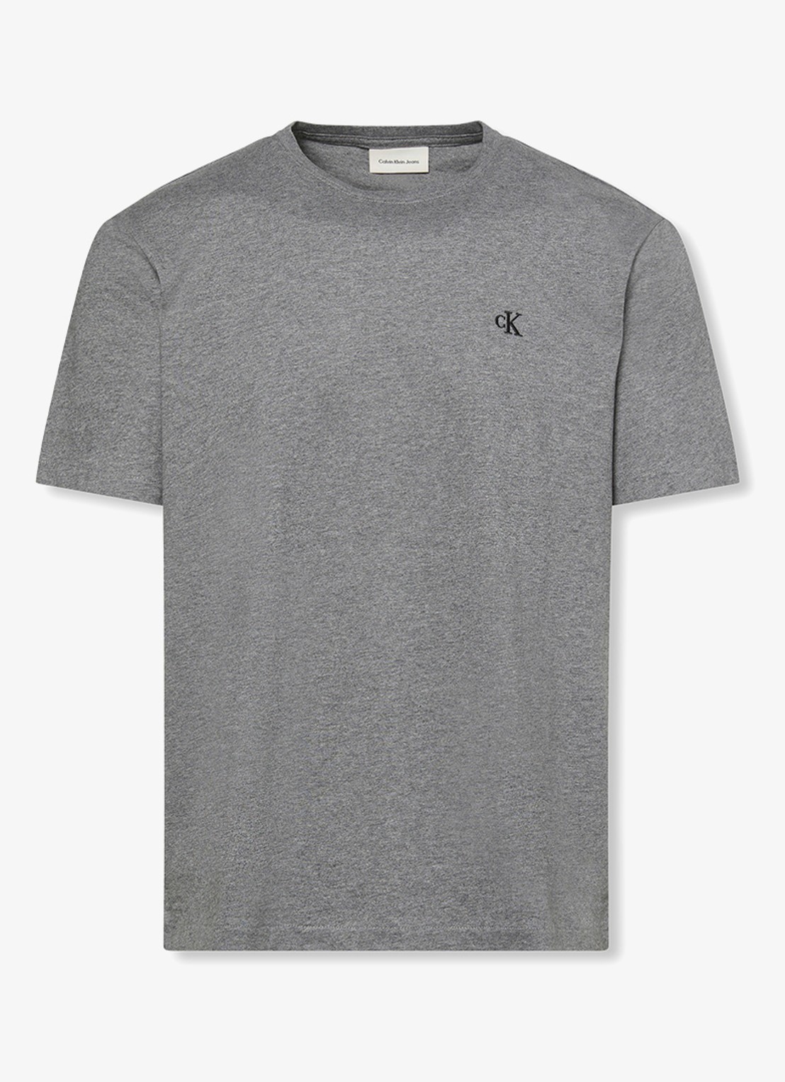Calvin Klein T-shirt met logoborduring - voorkant 6 grijsmele