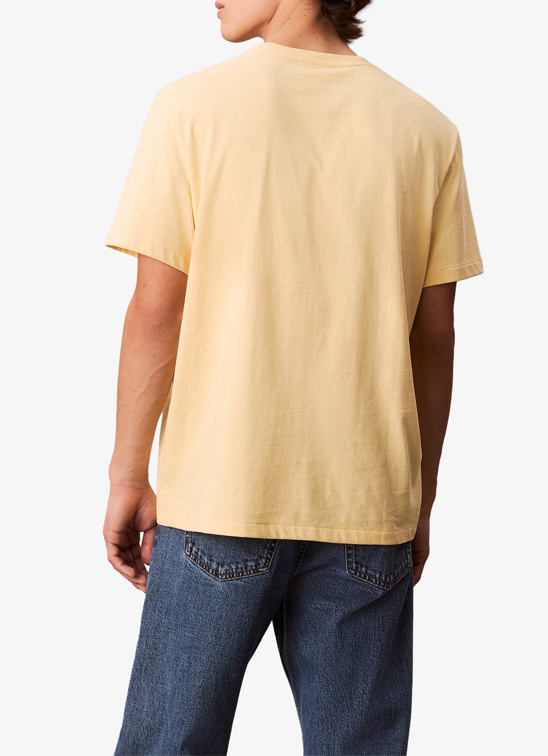 Calvin Klein T-shirt met logoborduring - achterkant 2 geel