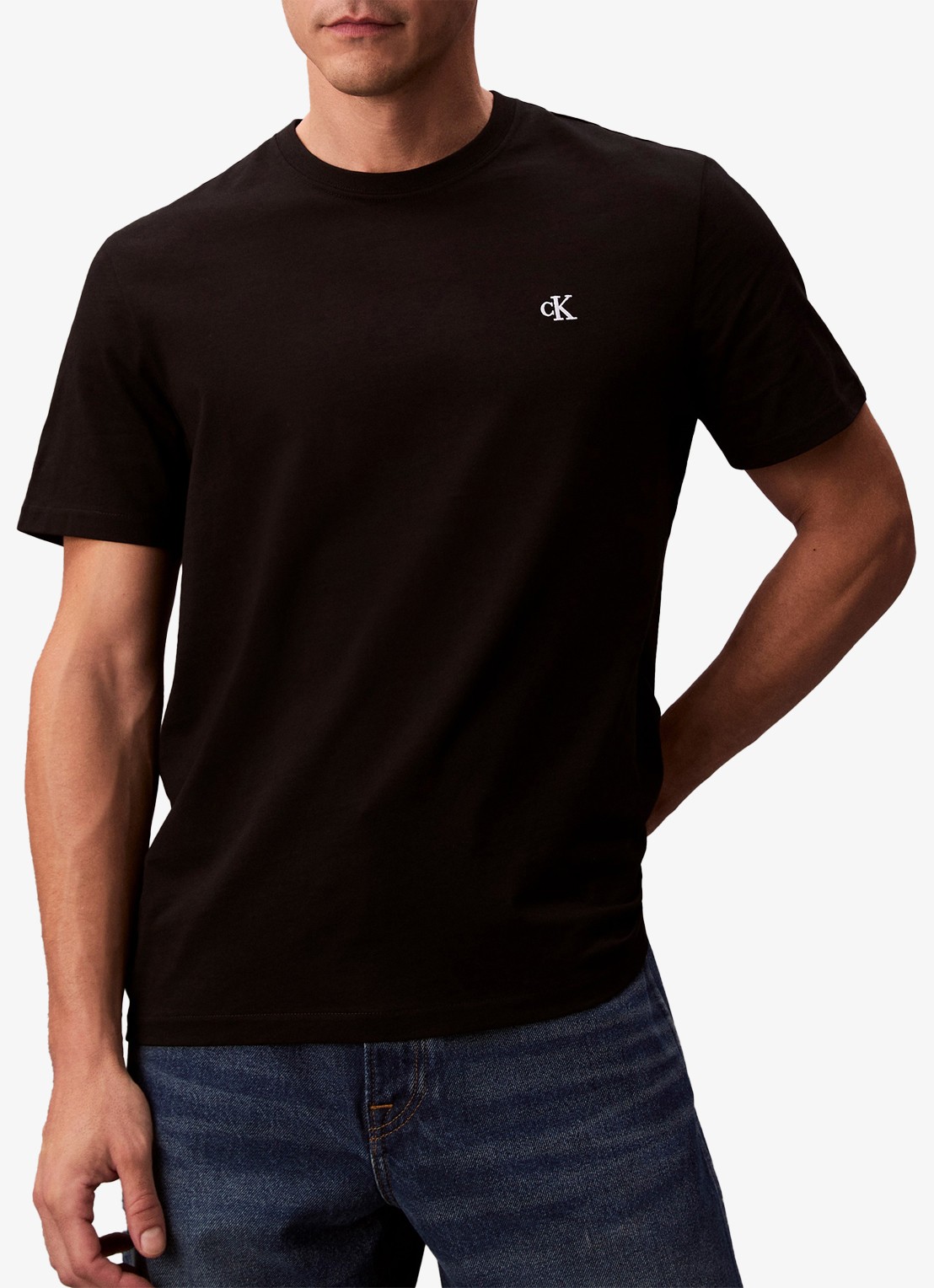 Calvin Klein T-shirt met logoborduring - detail 2 zwart