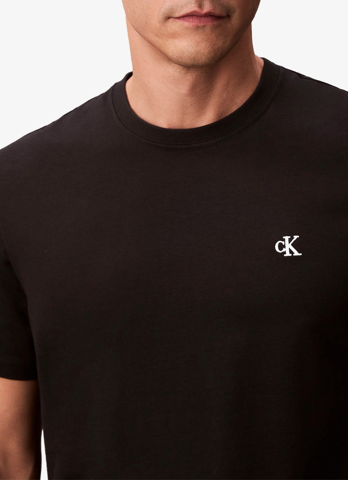 Calvin Klein T-shirt met logoborduring - detail 3 zwart