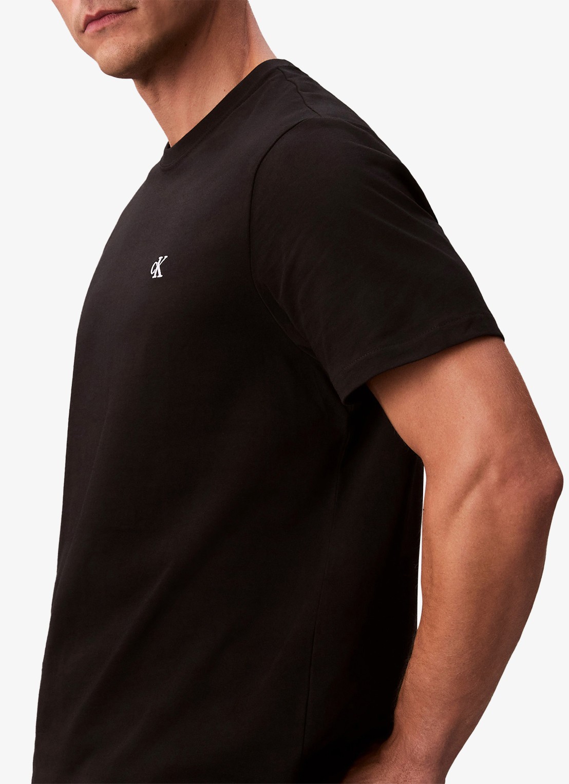Calvin Klein T-shirt met logoborduring - detail 4 zwart