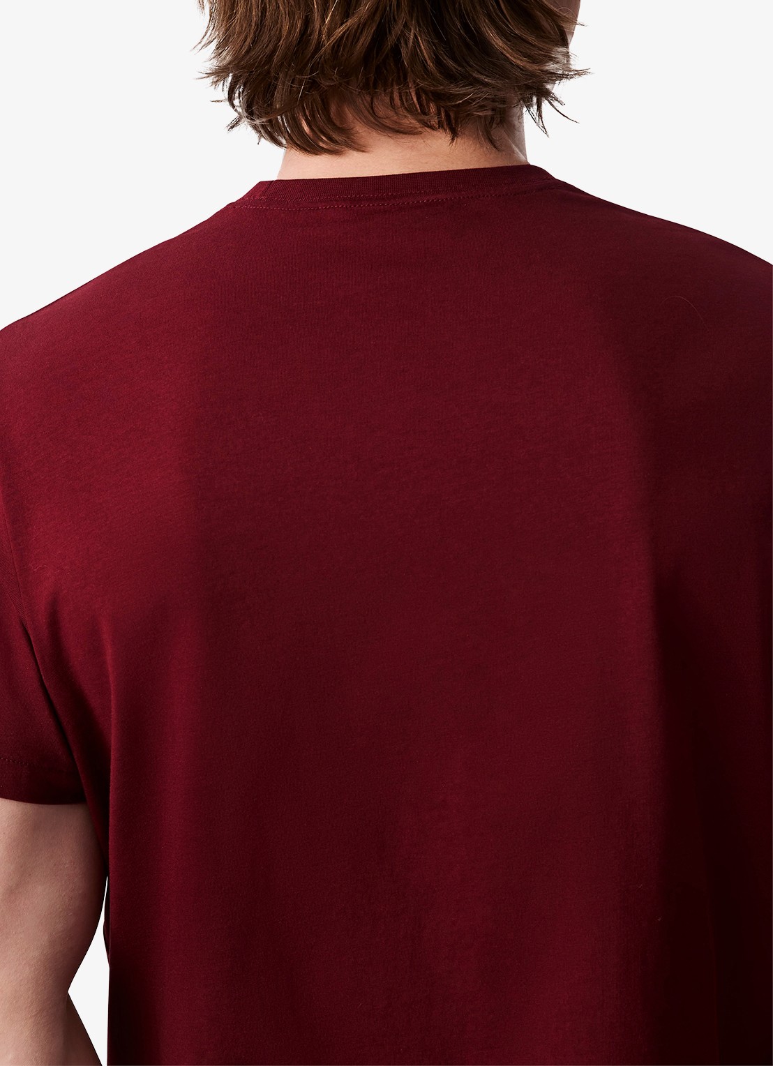 Calvin Klein T-shirt met logoborduring - detail 6 donkerrood