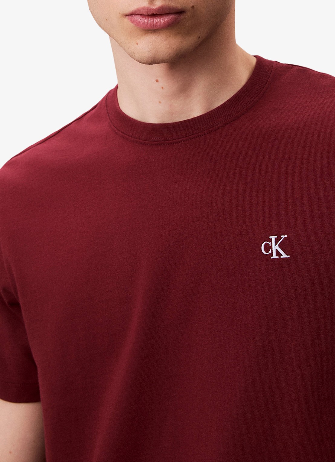 Calvin Klein T-shirt met logoborduring - detail 2 rood