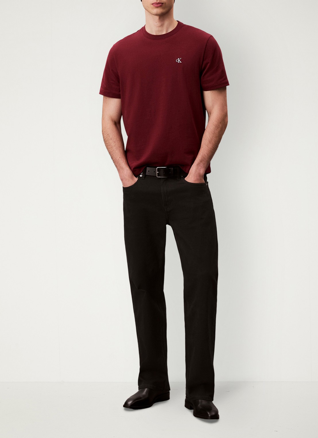 Calvin Klein T-shirt met logoborduring - voorkant 5 rood