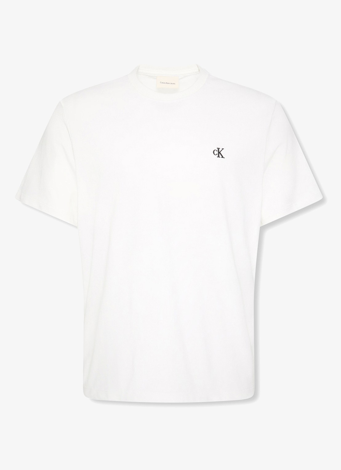 Calvin Klein T-shirt met logoborduring - voorkant wit