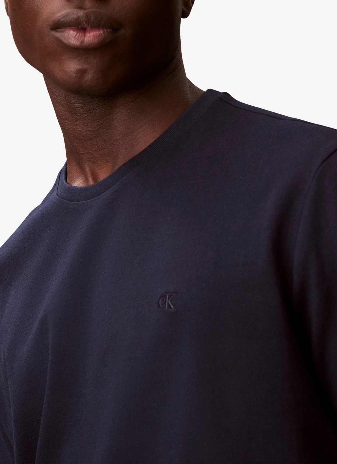 Calvin Klein T-shirt met logoborduring - detail 5 donkerblauw