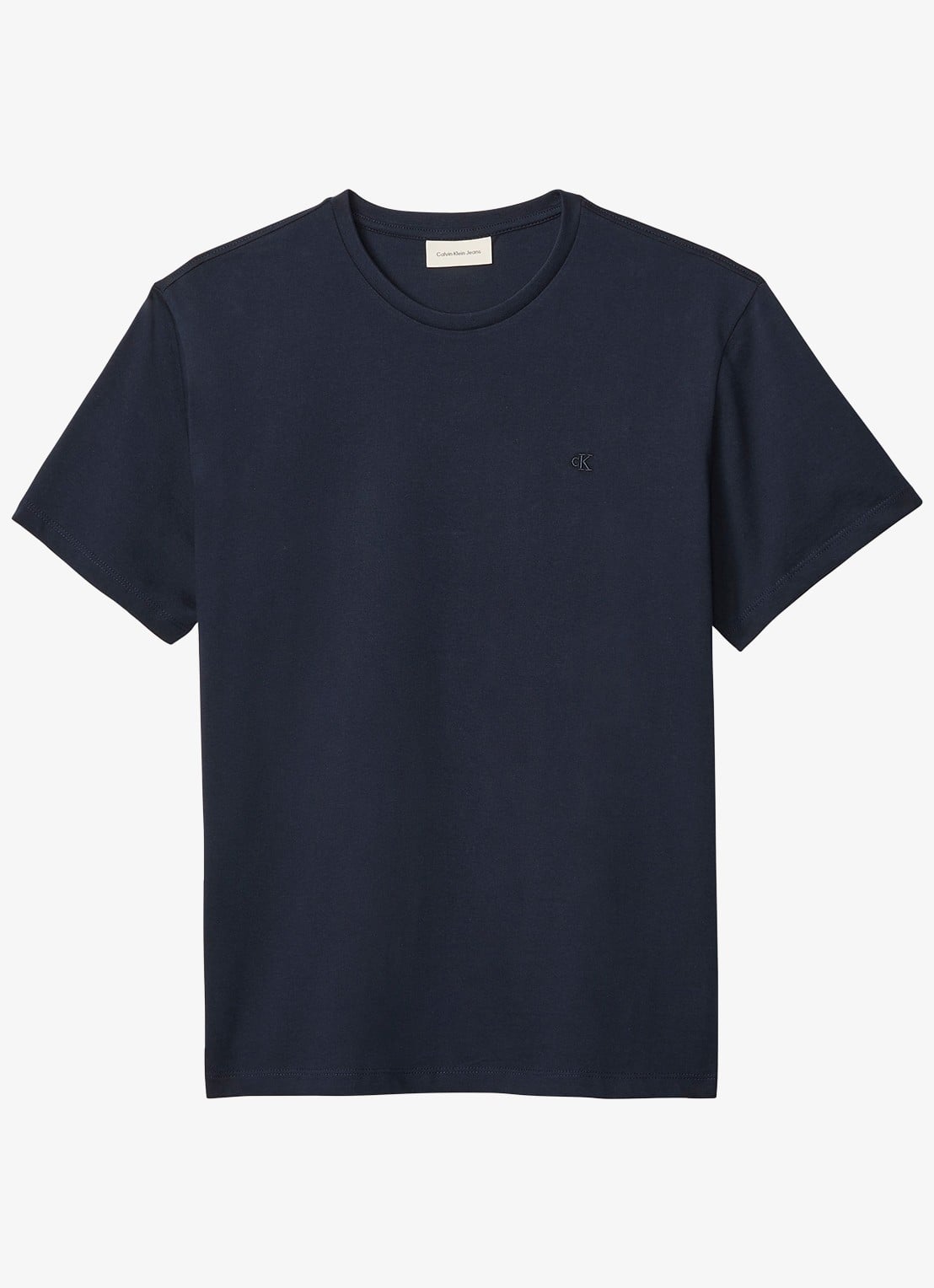 Calvin Klein T-shirt met logoborduring - voorkant donkerblauw