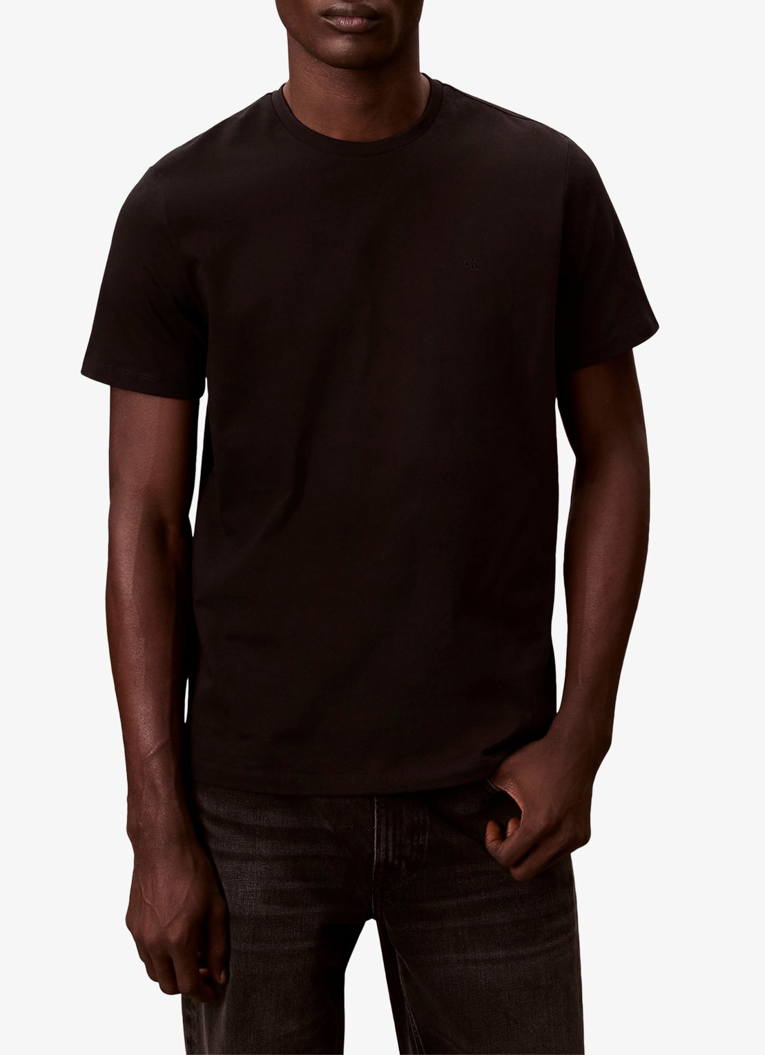 Calvin Klein T-shirt met logoborduring - detail 2 zwart