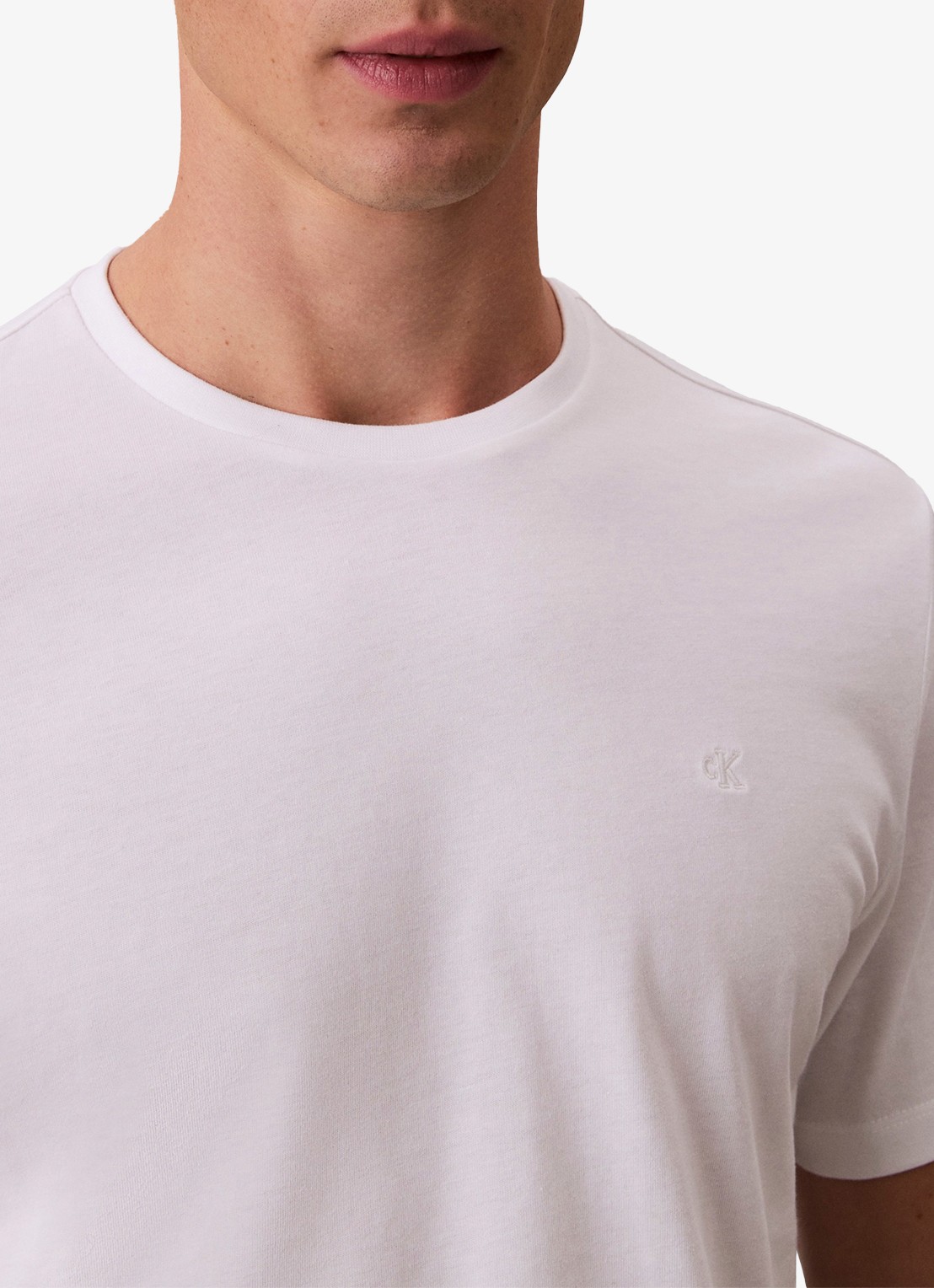 Calvin Klein T-shirt met logoborduring - detail 5 wit