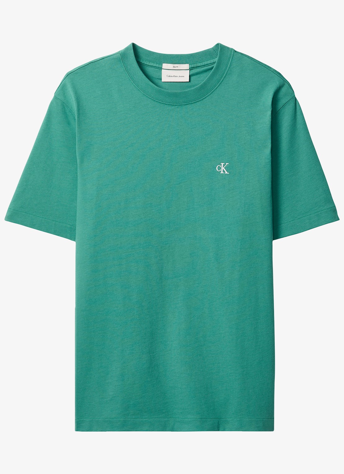 Calvin Klein T-shirt met logoborduring - voorkant 5 wild green-vfl / groen